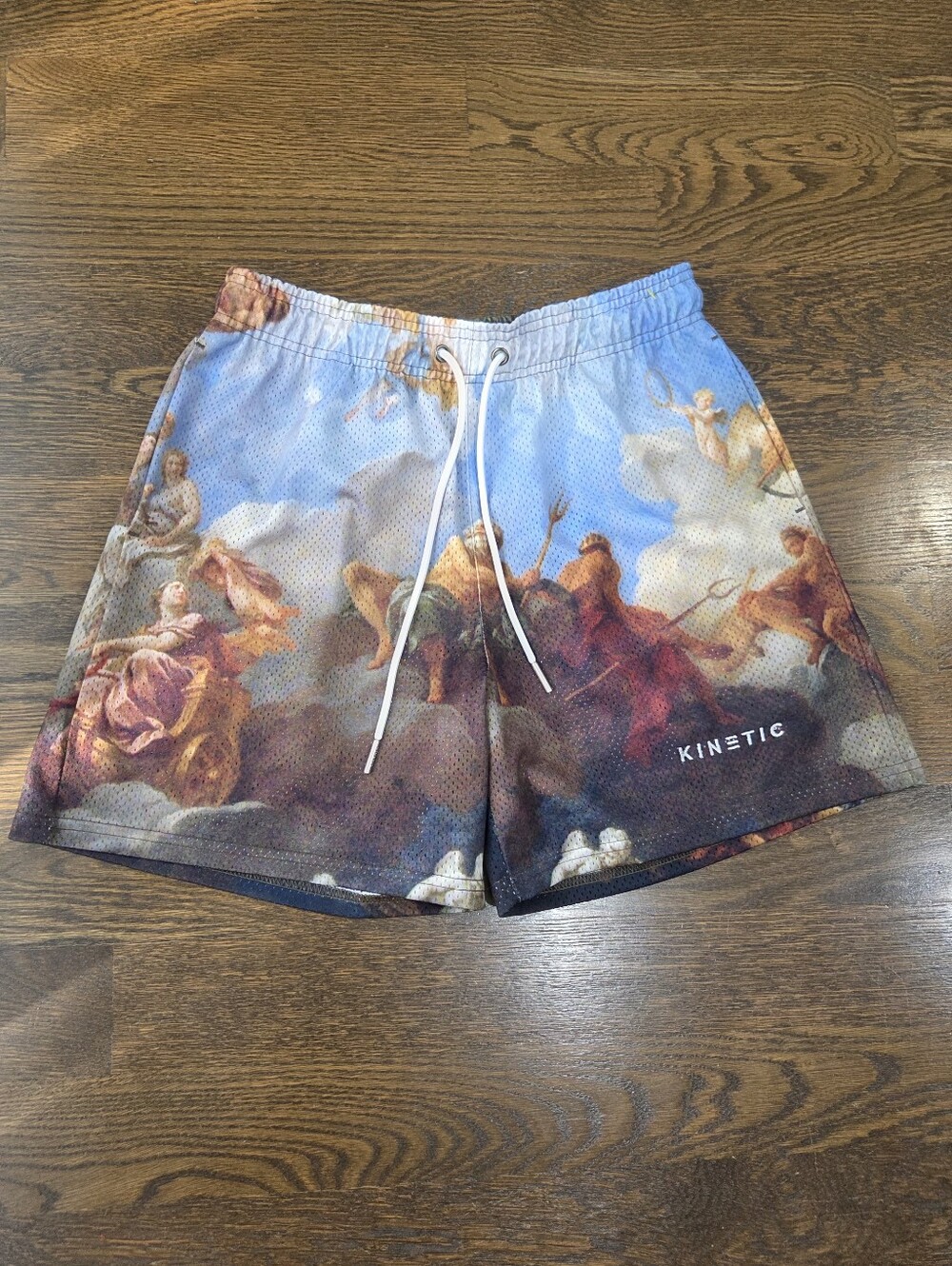 Kinetic Men's Blue & Multicolor Printed Athletic Shorts Sz.L